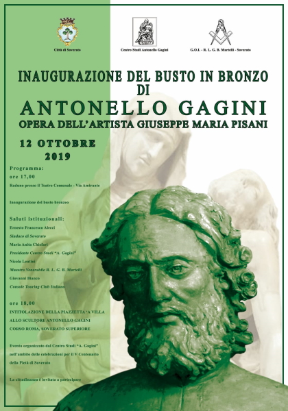 Locandina Inagurazione Busto GAGINI